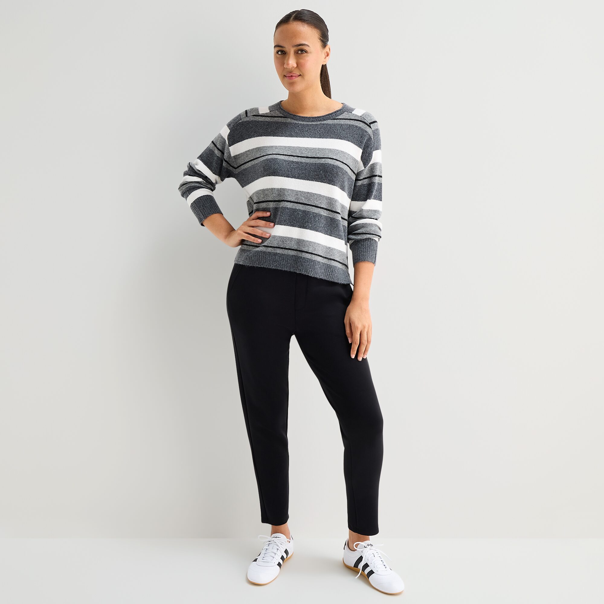 Stylus Womens Crew Neck Long Sleeve Pullover Sweater