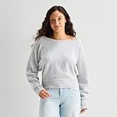 Arizona Juniors Womens Crew Neck Long Sleeve Pullover Sweater