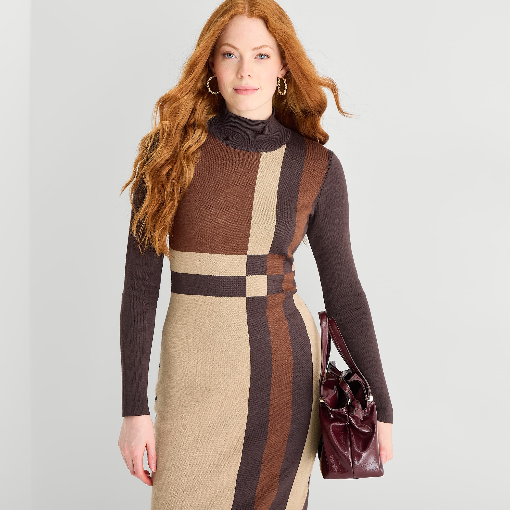 Danny & Nicole Womens Long Sleeve Midi Sweater Dress