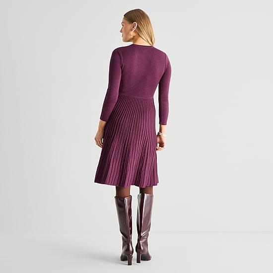Jessica Howard Womens Long Sleeve Sweater Dress