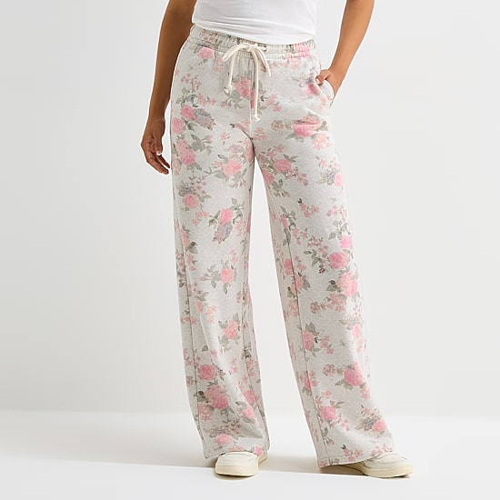 Arizona Womens Juniors Wide Leg Low Rise Lounge Pant