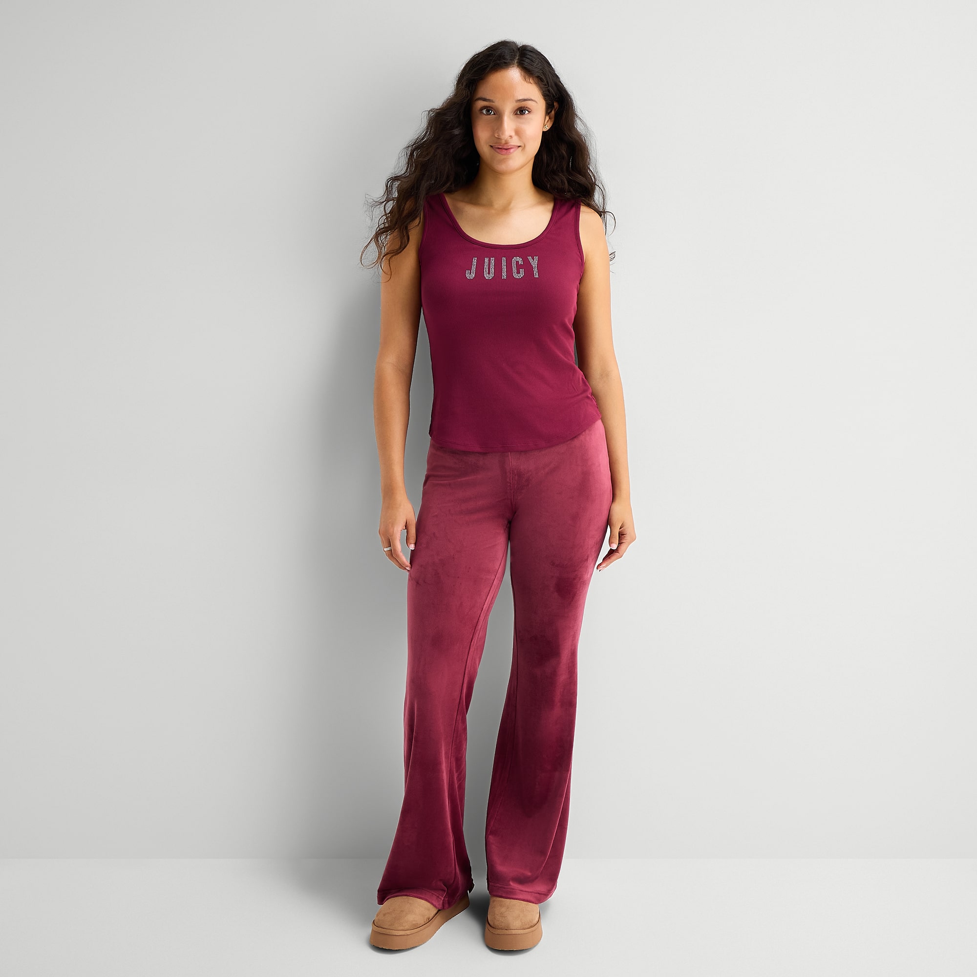Juicy By Couture Womens Juniors Flare Mid Rise Track Pant