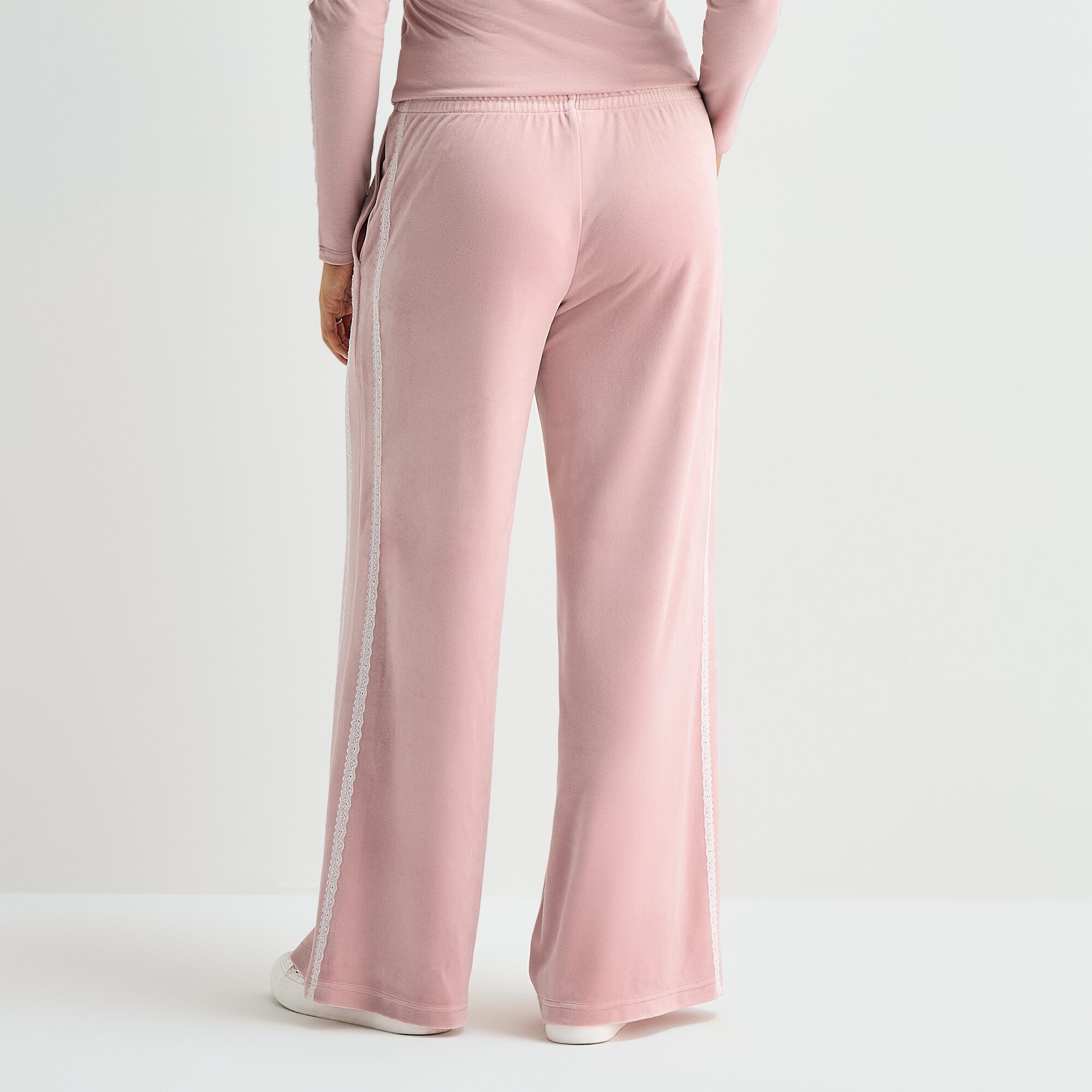 Juicy By Couture Womens Juniors Wide Leg Mid Rise Track Pant