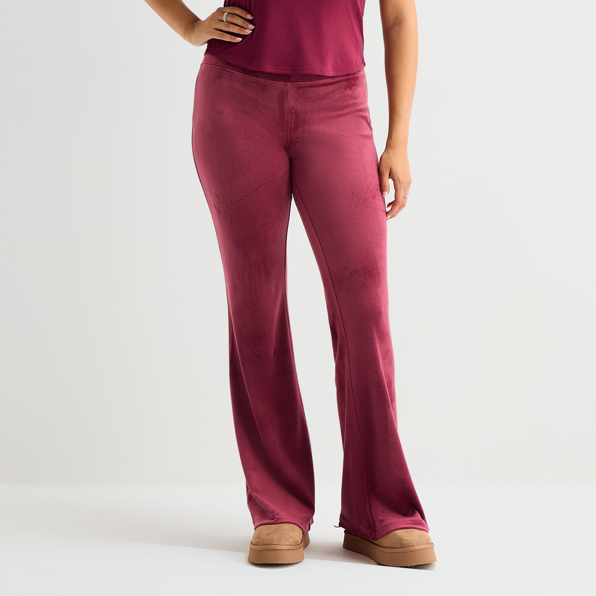 Juicy By Couture Womens Juniors Flare Mid Rise Track Pant