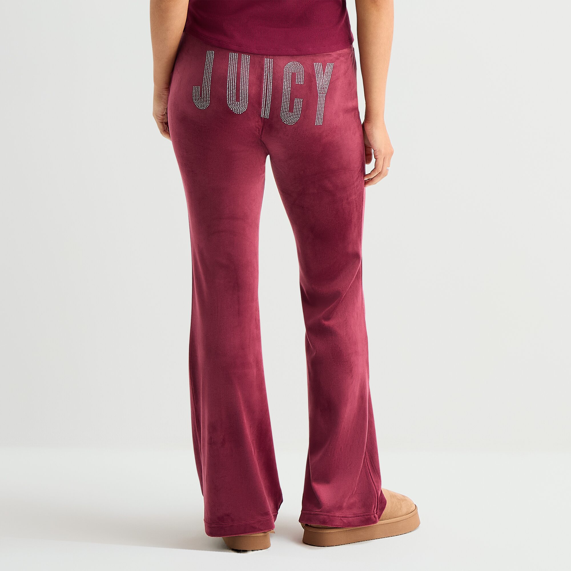 Juicy By Couture Womens Juniors Flare Mid Rise Track Pant