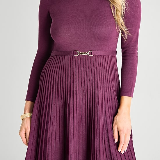 Jessica Howard Womens Long Sleeve Sweater Dress