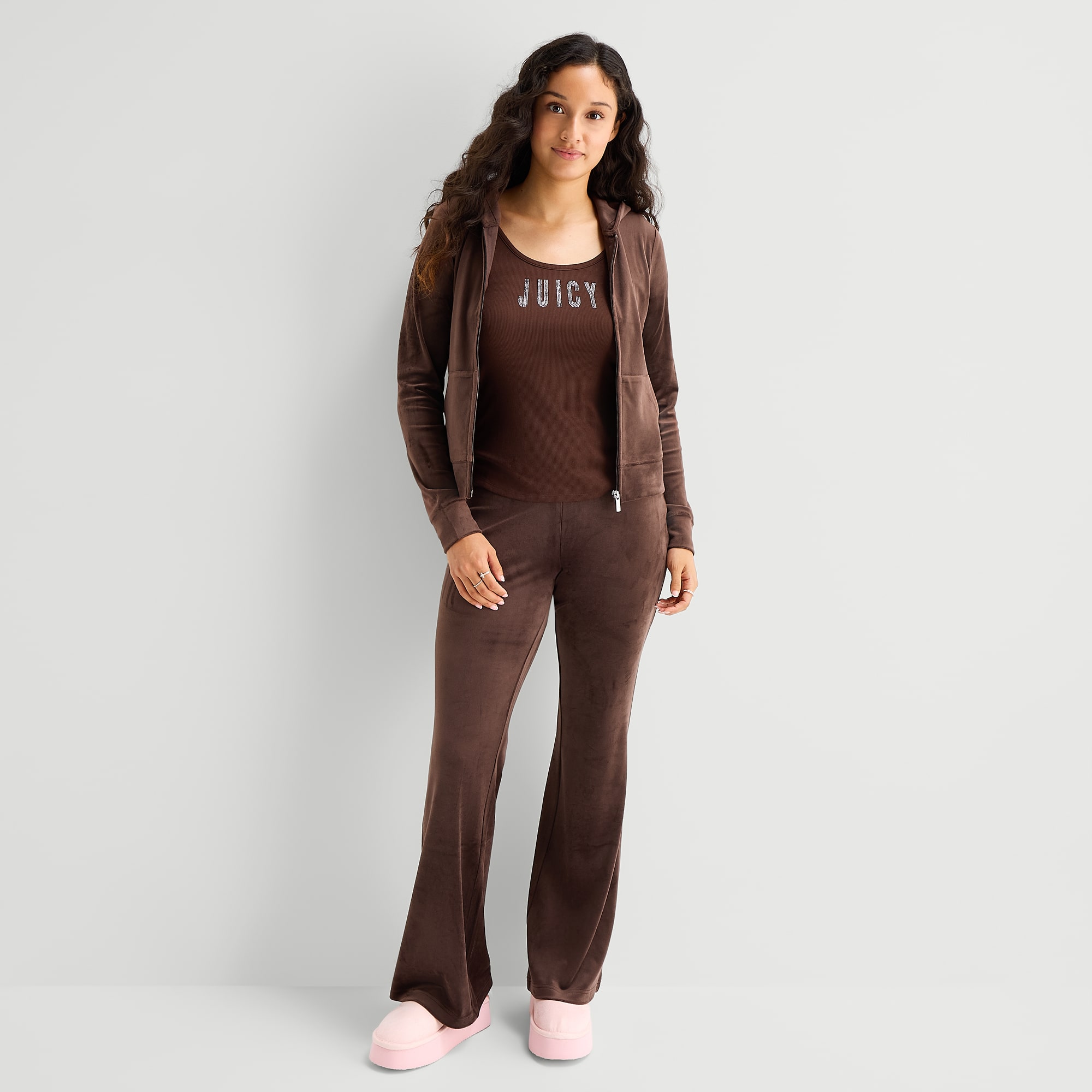 Juicy By Couture Womens Flare Mid Rise Track Pant