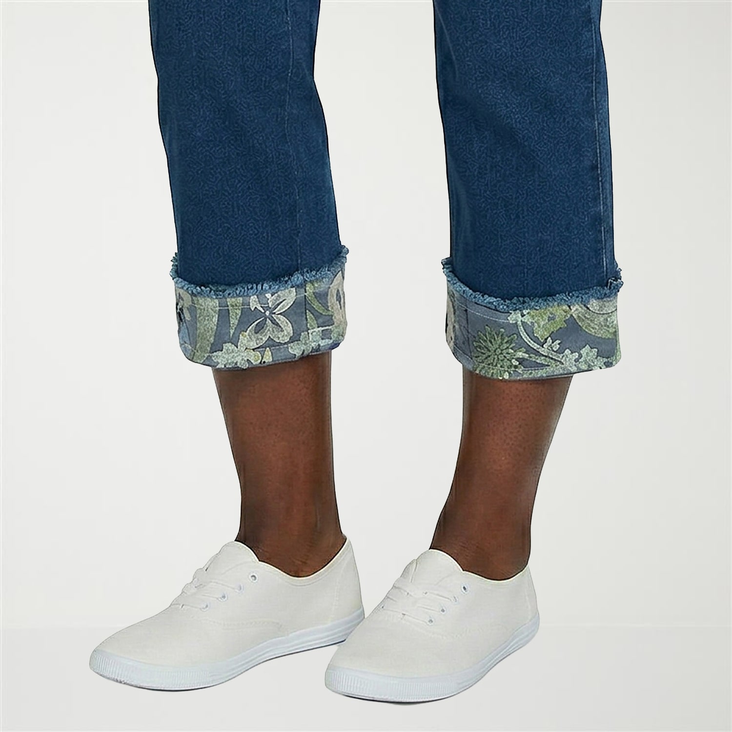 Alfred Dunner Indigo Girls Womens Straight Mid Rise Cropped Pant