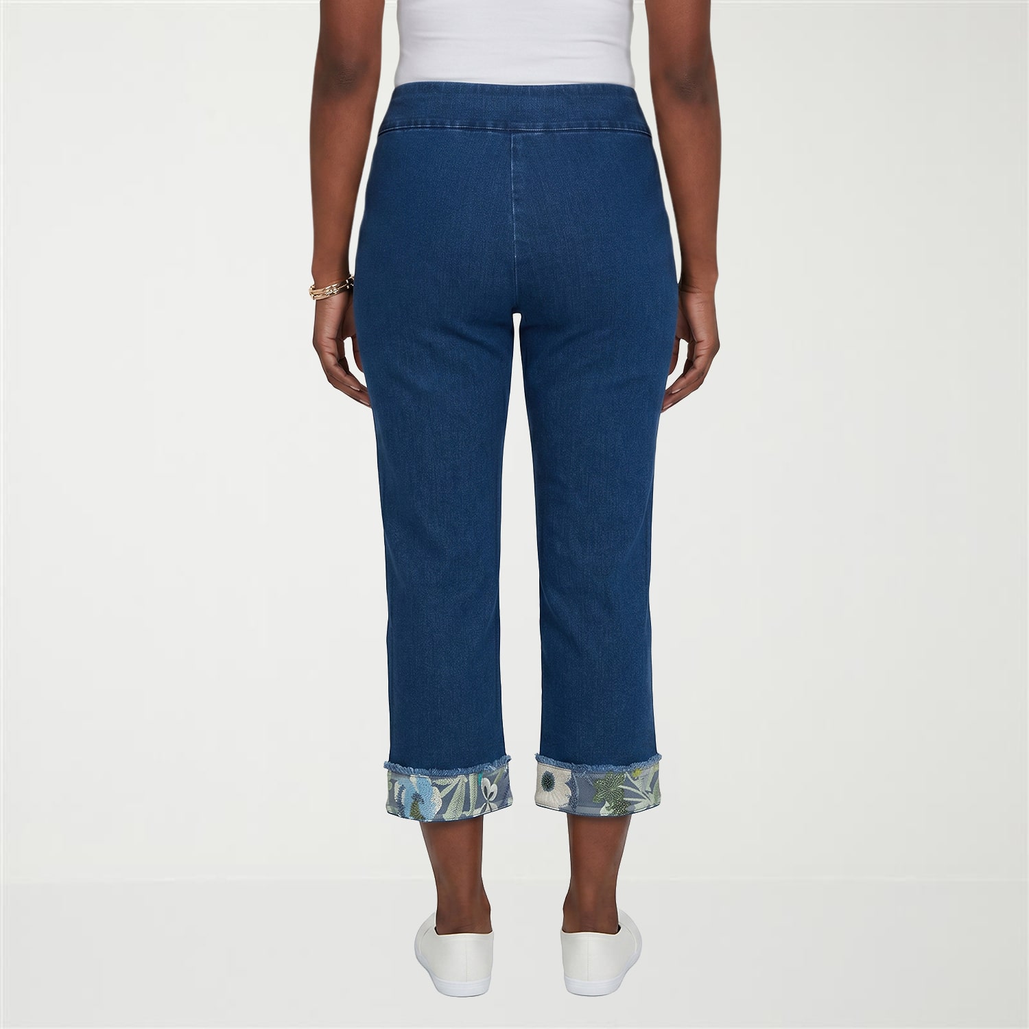Alfred Dunner Indigo Girls Womens Straight Mid Rise Cropped Pant