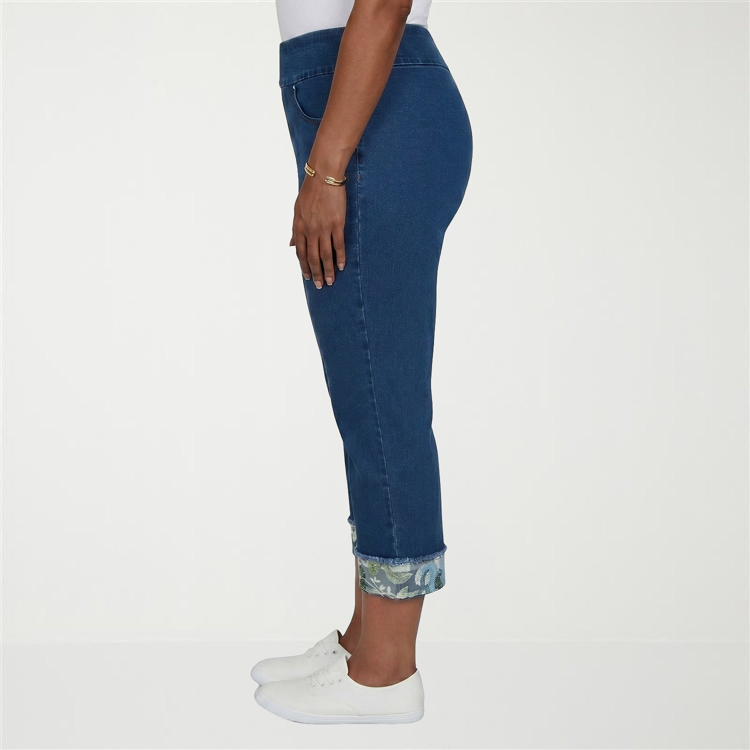 Alfred Dunner Indigo Girls Womens Straight Mid Rise Cropped Pant