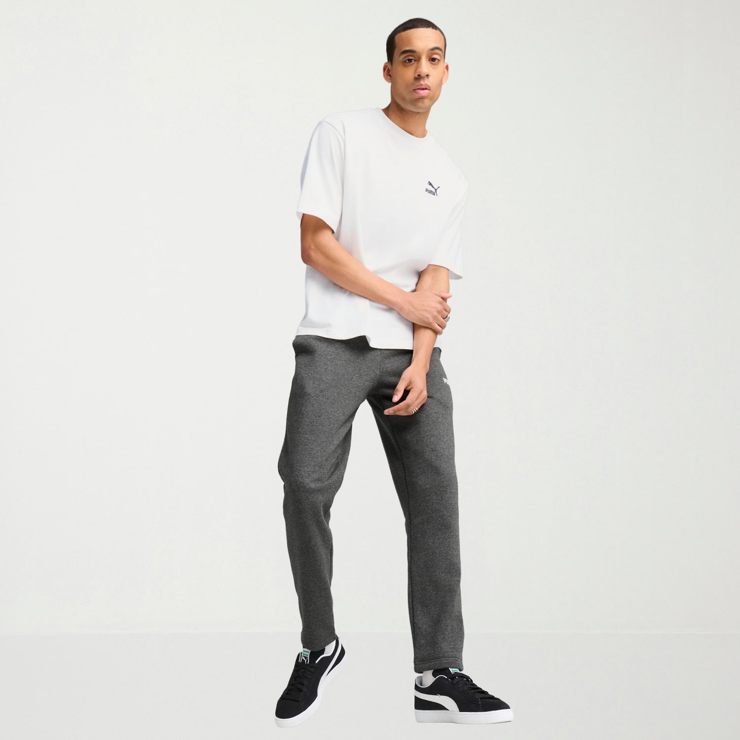 PUMA Essential Mens Drawstring Waist Tapered Regular Fit Fleece Sweatpant