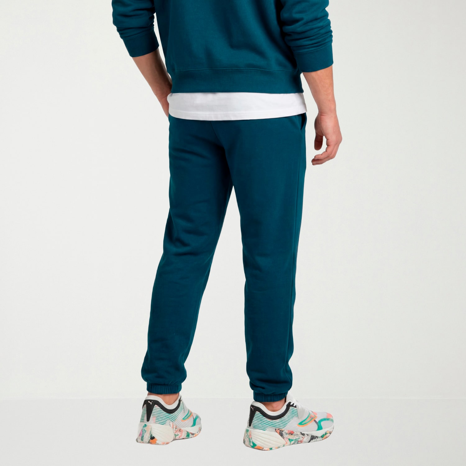 PUMA Mens Straight Mid Rise Regular Fit Fleece Active Jogger Pant