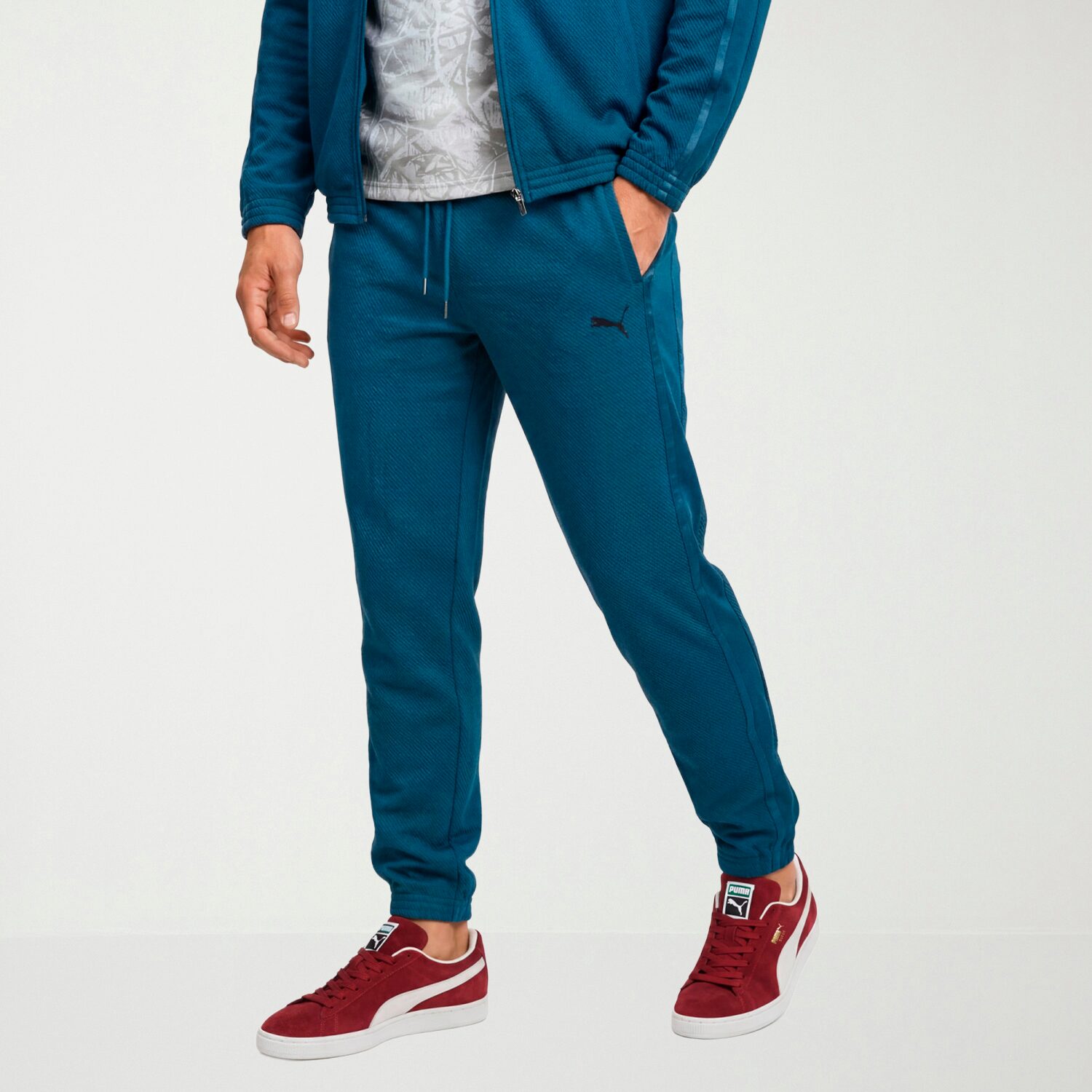 PUMA Mens Cinched Mid Rise Regular Fit Track Pant