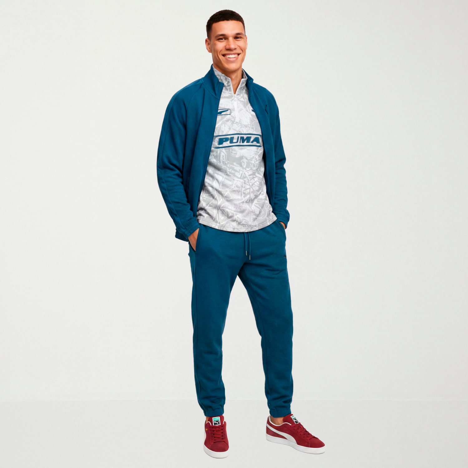 PUMA Mens Cinched Mid Rise Regular Fit Track Pant