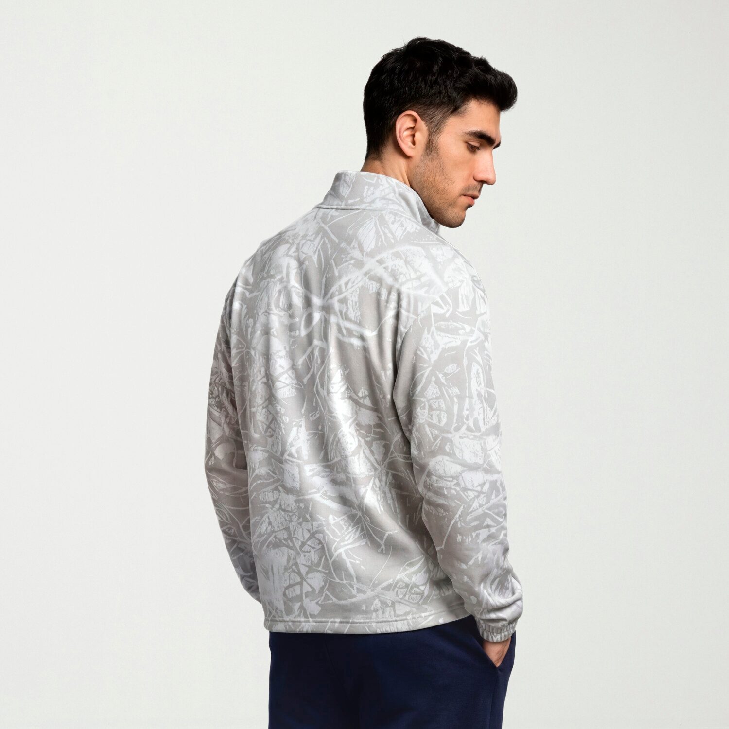 PUMA Mens Mock Neck Long Sleeve Active Quarter-Zip Pullover