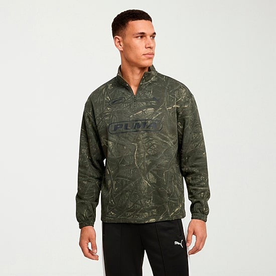 PUMA Mens Mock Neck Long Sleeve Active Quarter-Zip Pullover