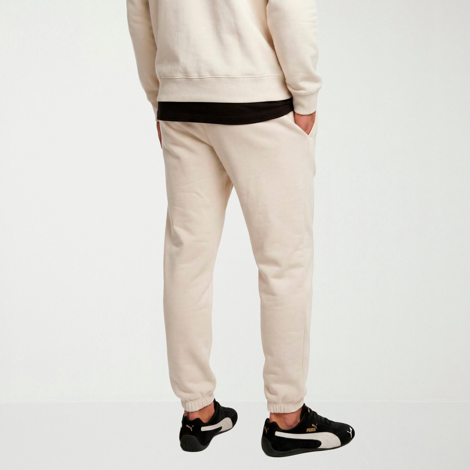 PUMA Mens Comfort Waistband Tapered Mid Rise Regular Fit Fleece Sweatpant