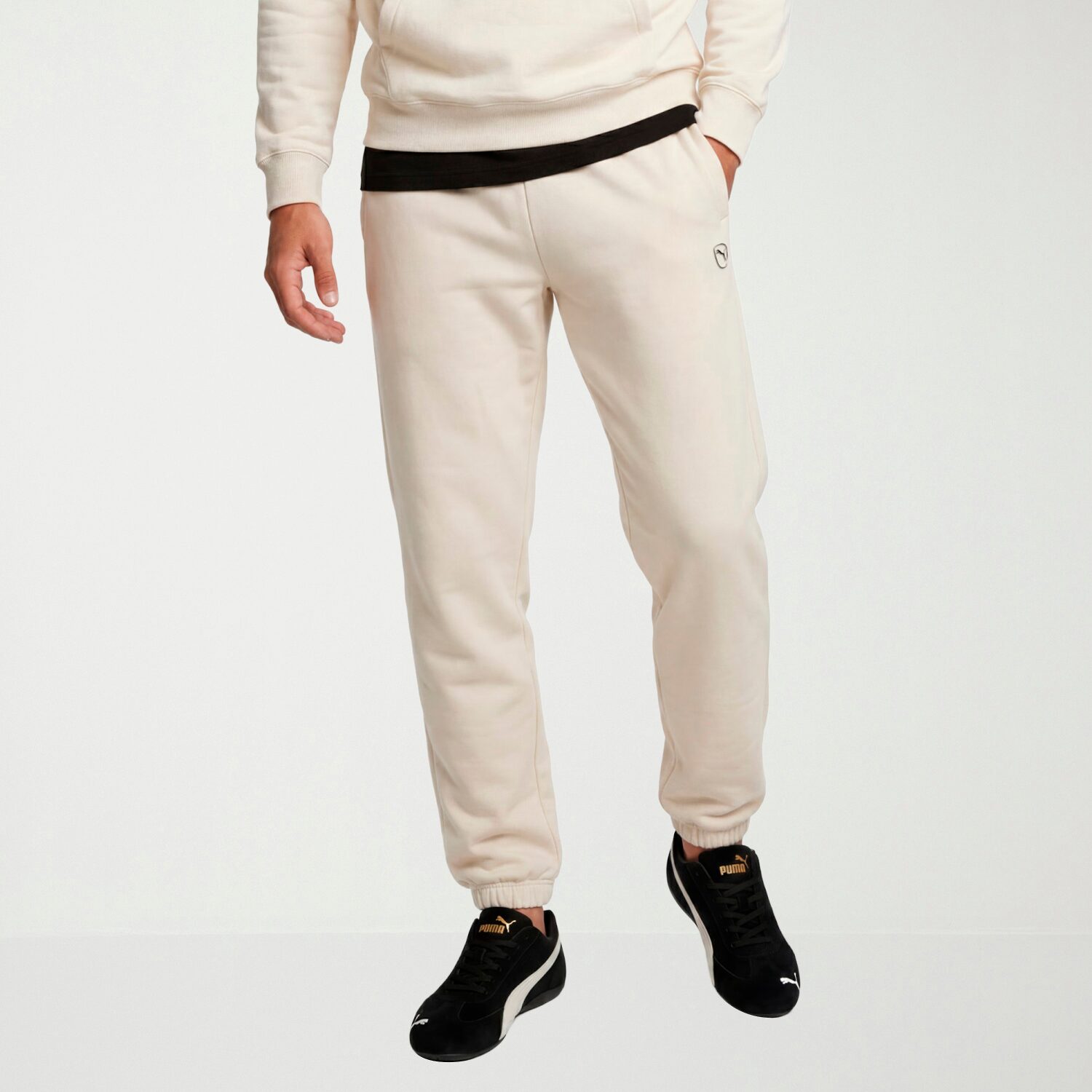 PUMA Mens Comfort Waistband Tapered Mid Rise Regular Fit Fleece Sweatpant