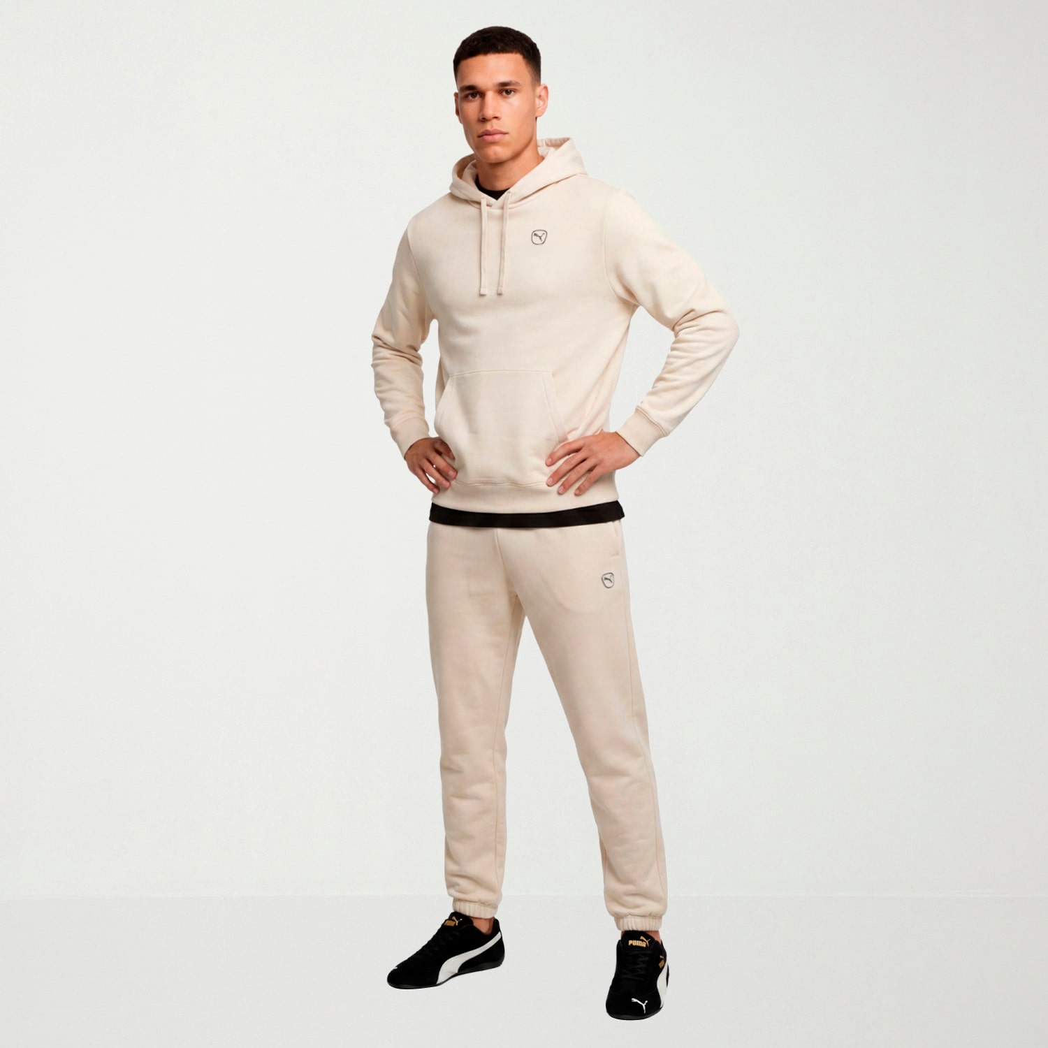 PUMA Mens Comfort Waistband Tapered Mid Rise Regular Fit Fleece Sweatpant