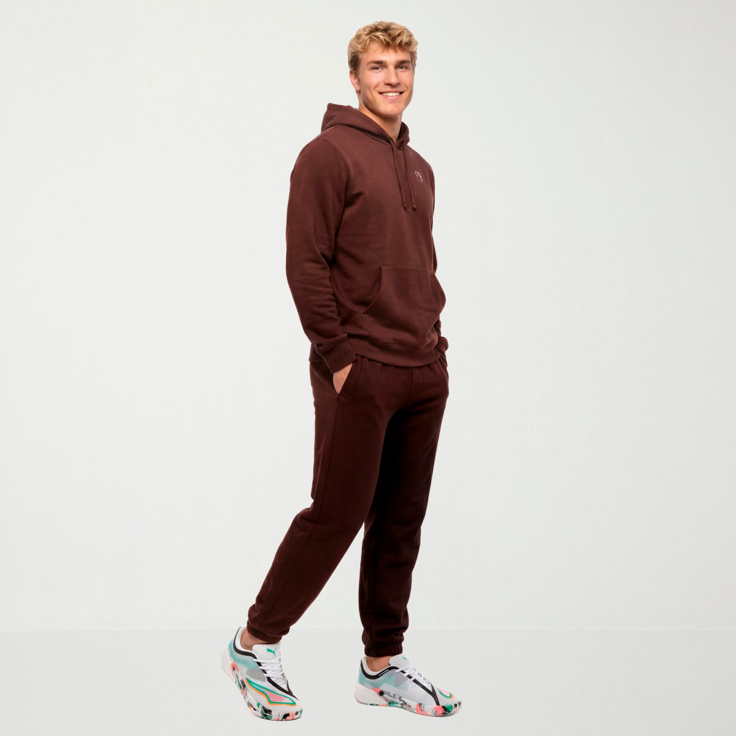 PUMA Mens Comfort Waistband Tapered Mid Rise Regular Fit Fleece Sweatpant