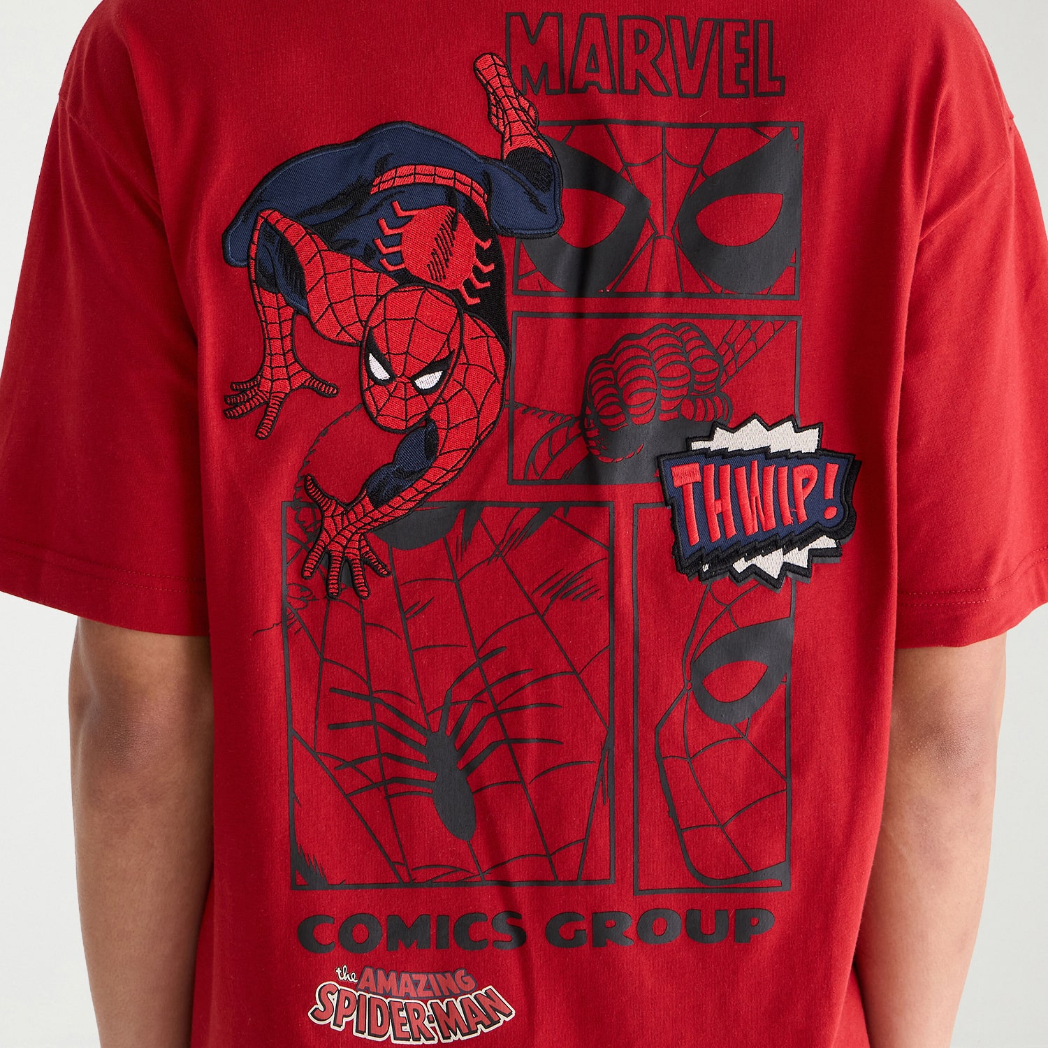AEROPOSTALE Mens Crew Neck Short Sleeve Regular Fit Spiderman Graphic T-Shirt