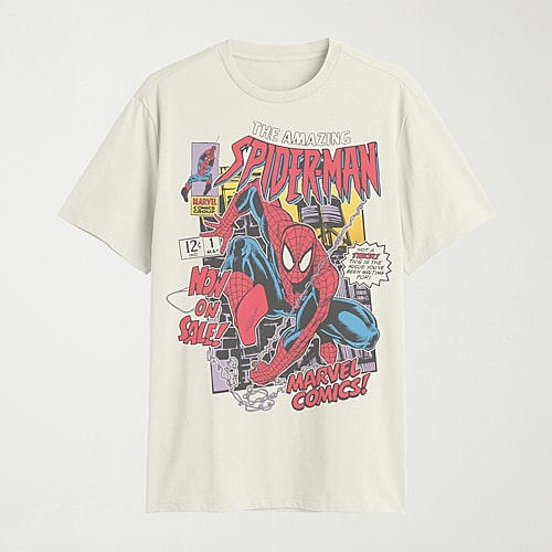 Novelty Mens Crew Neck Short Sleeve Regular Fit Powerpuff Girls Graphic T-shirt In White