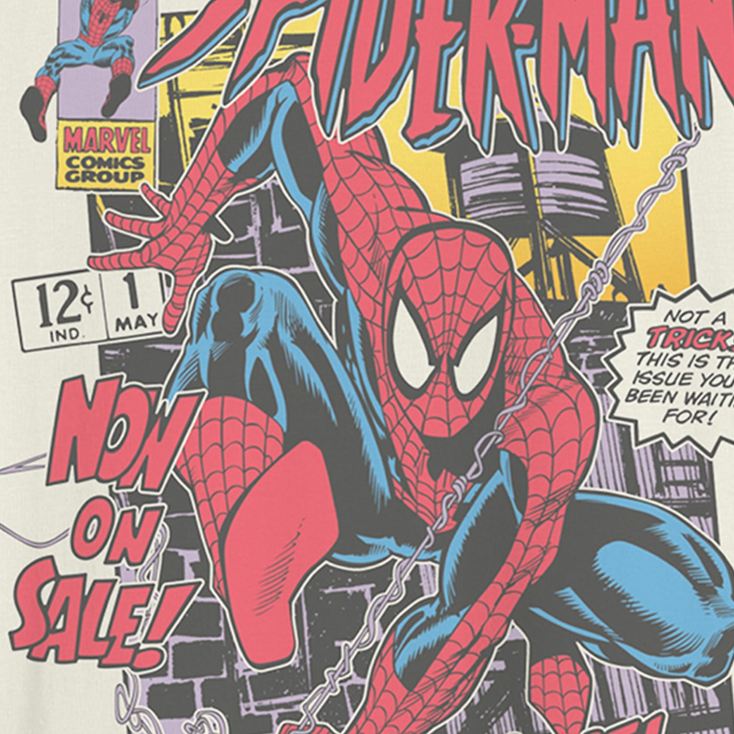 Novelty Mens Crew Neck Short Sleeve Regular Fit Spiderman Graphic T-Shirt