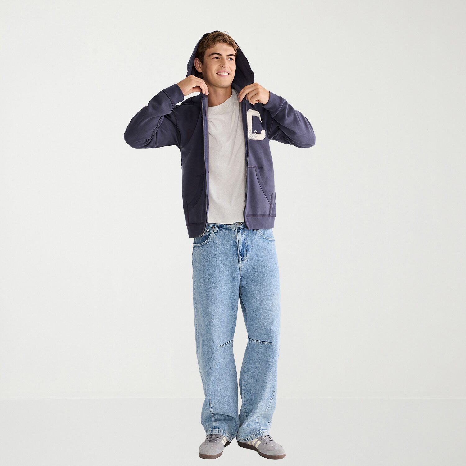 AEROPOSTALE Mens Long Sleeve Fleece Zipper Hoodie