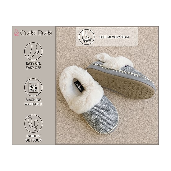 Cuddl Duds Twist Womens Memory Foam Bootie Slippers