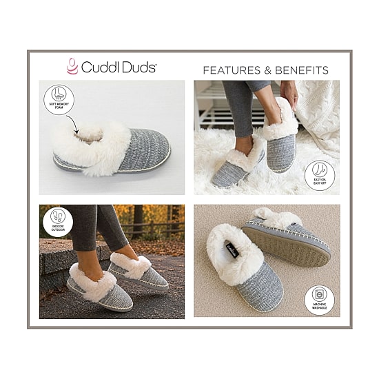 Cuddl Duds Twist Womens Memory Foam Bootie Slippers