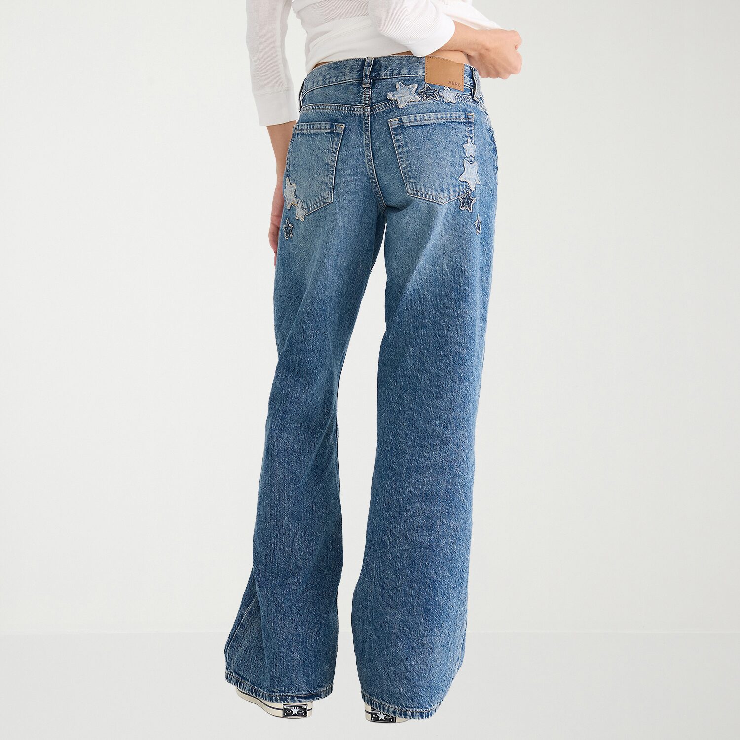 AEROPOSTALE Womens Juniors Low Rise Baggy Fit Jean