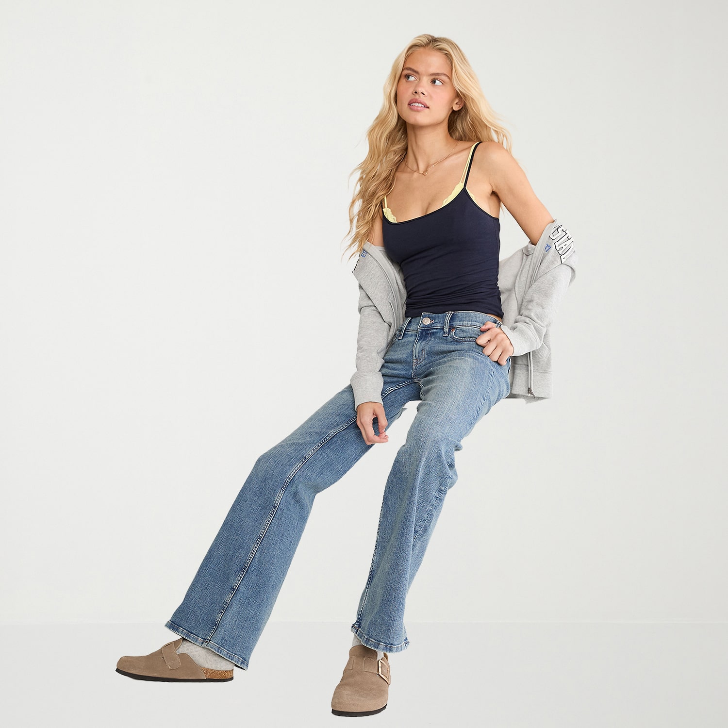 AEROPOSTALE Womens Juniors Low Rise Flare Leg Jean