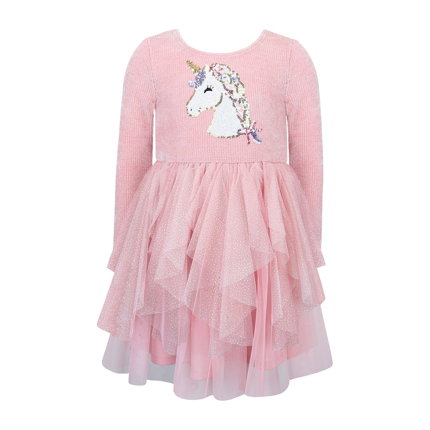 Lilt Girls Fitted Short Sleeve Tutu Dress
