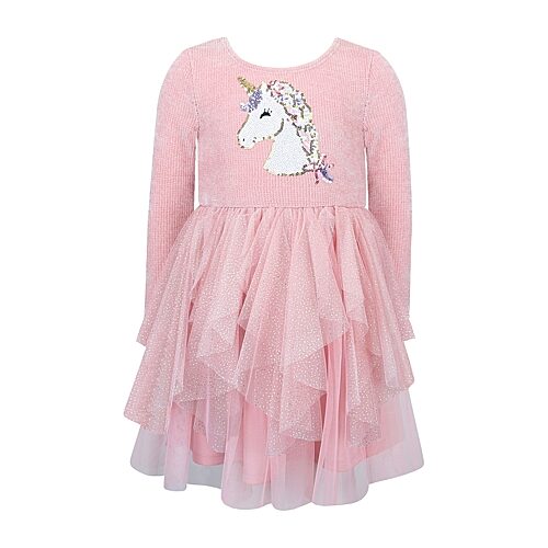 Lilt Kids' Girls Short Sleeve Fitted Tutu Dress In Pink