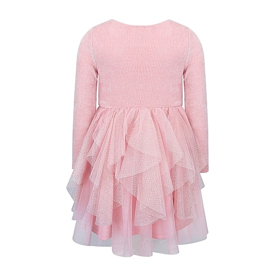 Lilt Girls Fitted Short Sleeve Tutu Dress