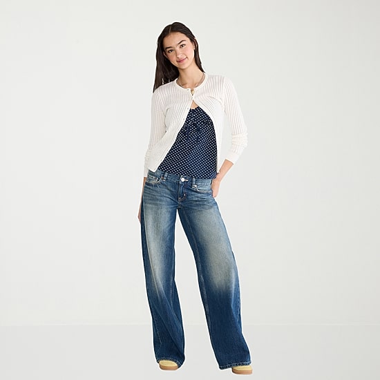 AEROPOSTALE Womens Juniors Low Rise Wide Leg Jean
