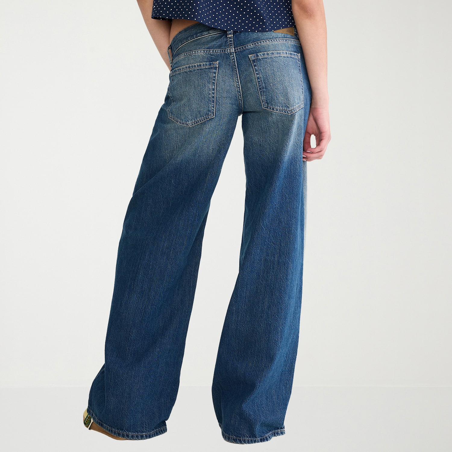 AEROPOSTALE Womens Juniors Low Rise Wide Leg Jean