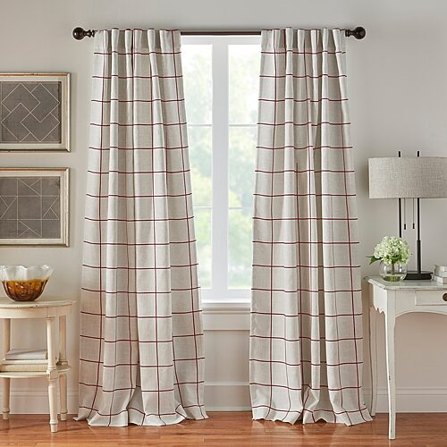 Threadmade Brighton Rod Pocket Back Tab Energy Saving Blackout Single Curtain Panel In Red