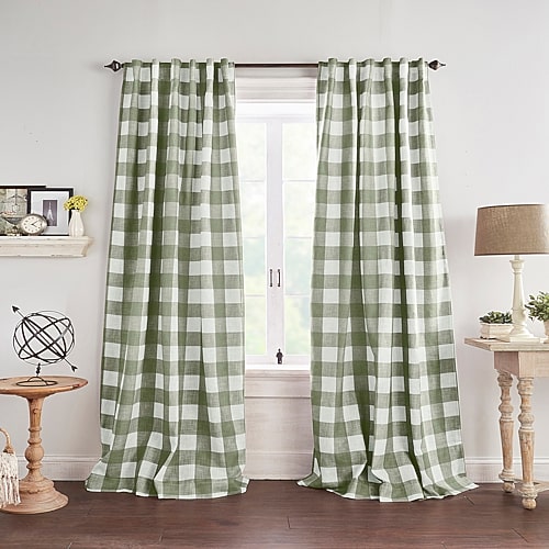 Threadmade Grainger Rod Pocket Back Tab Energy Saving Blackout Single Curtain Panel In Green