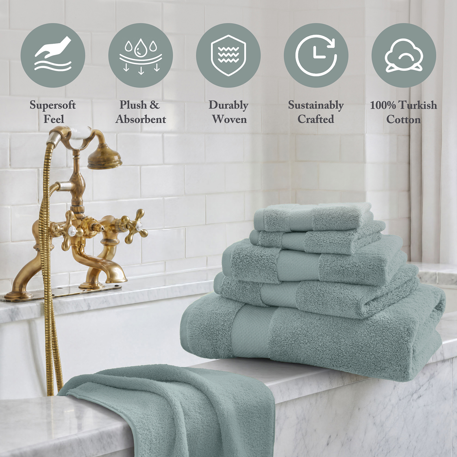 Madison Park Signature Turkish Oversized Cotton Solid 6-pc. Bath Towel Set