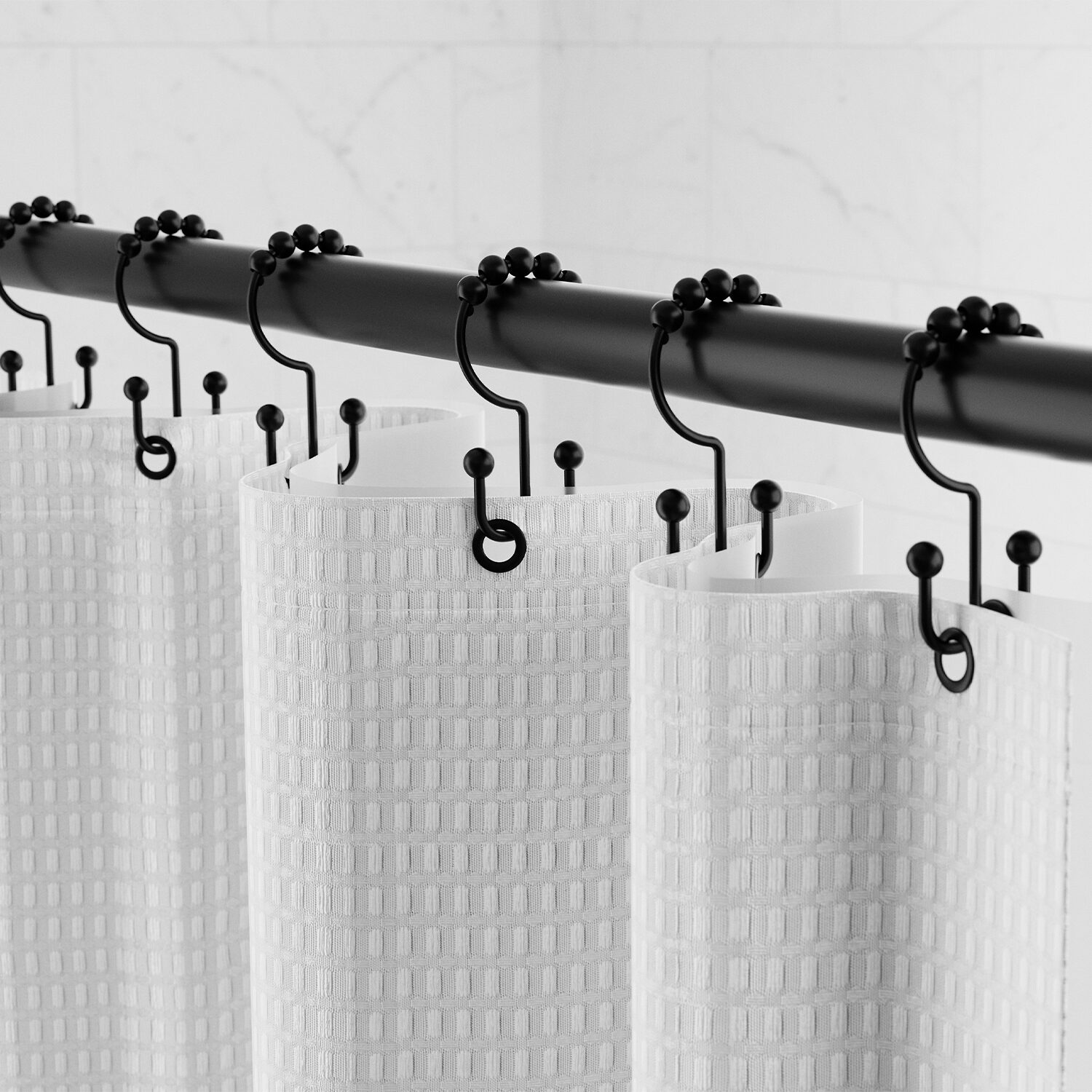 Maytex Mills Double Ball Glilde Shower Curtain Hooks