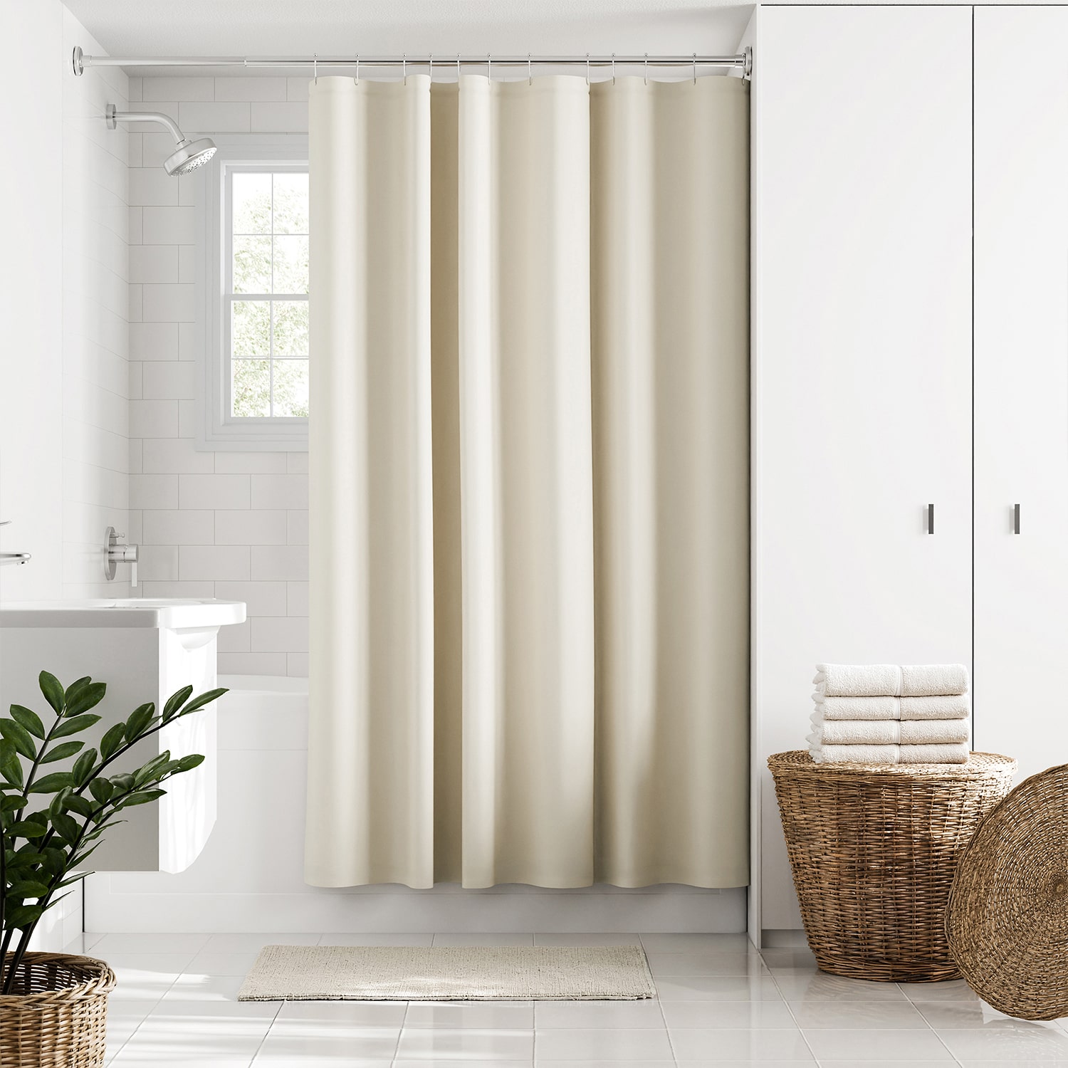 Maytex 70" x 71" Fabric Shower Curtain Liner