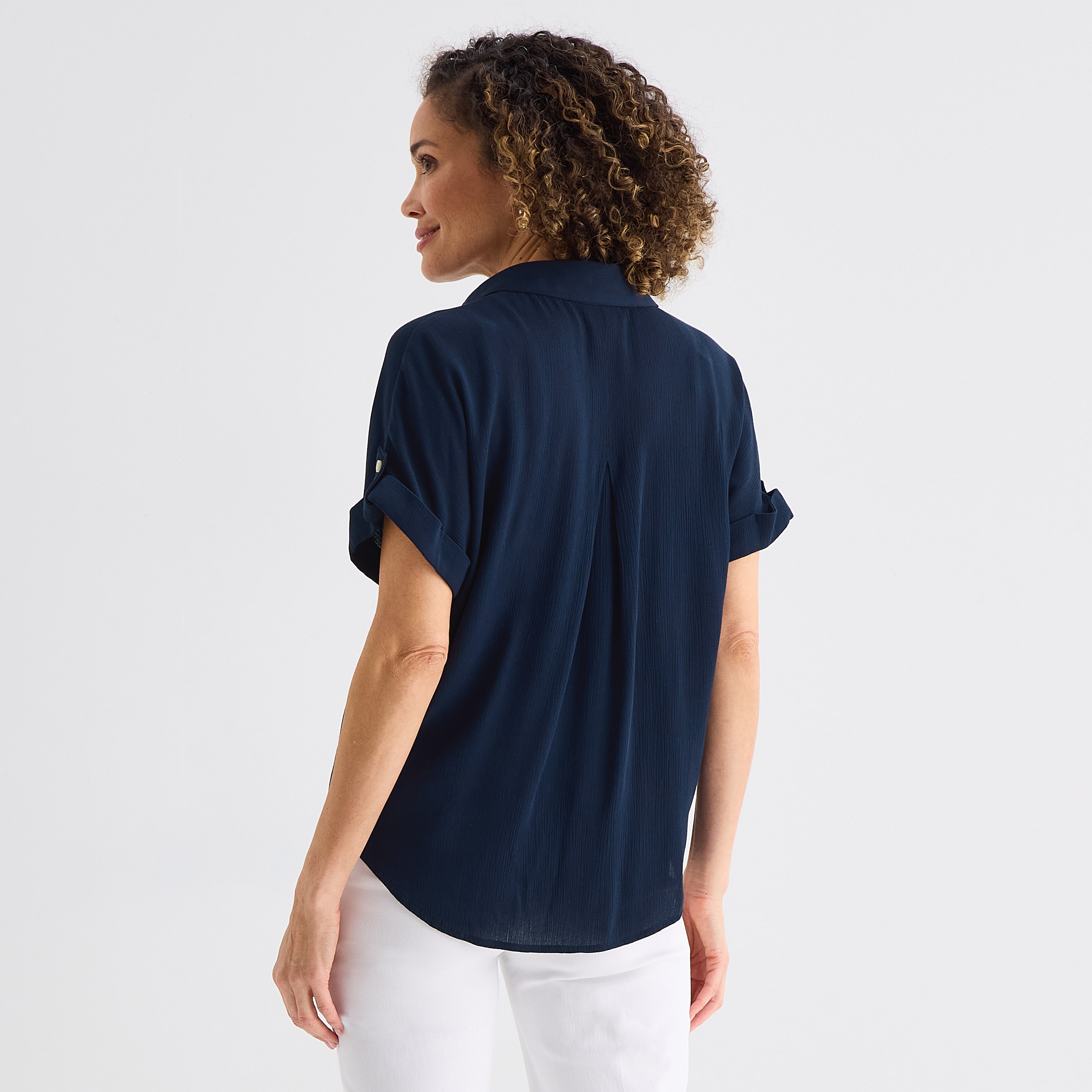 Liz Claiborne Womens Short Sleeve Blouse