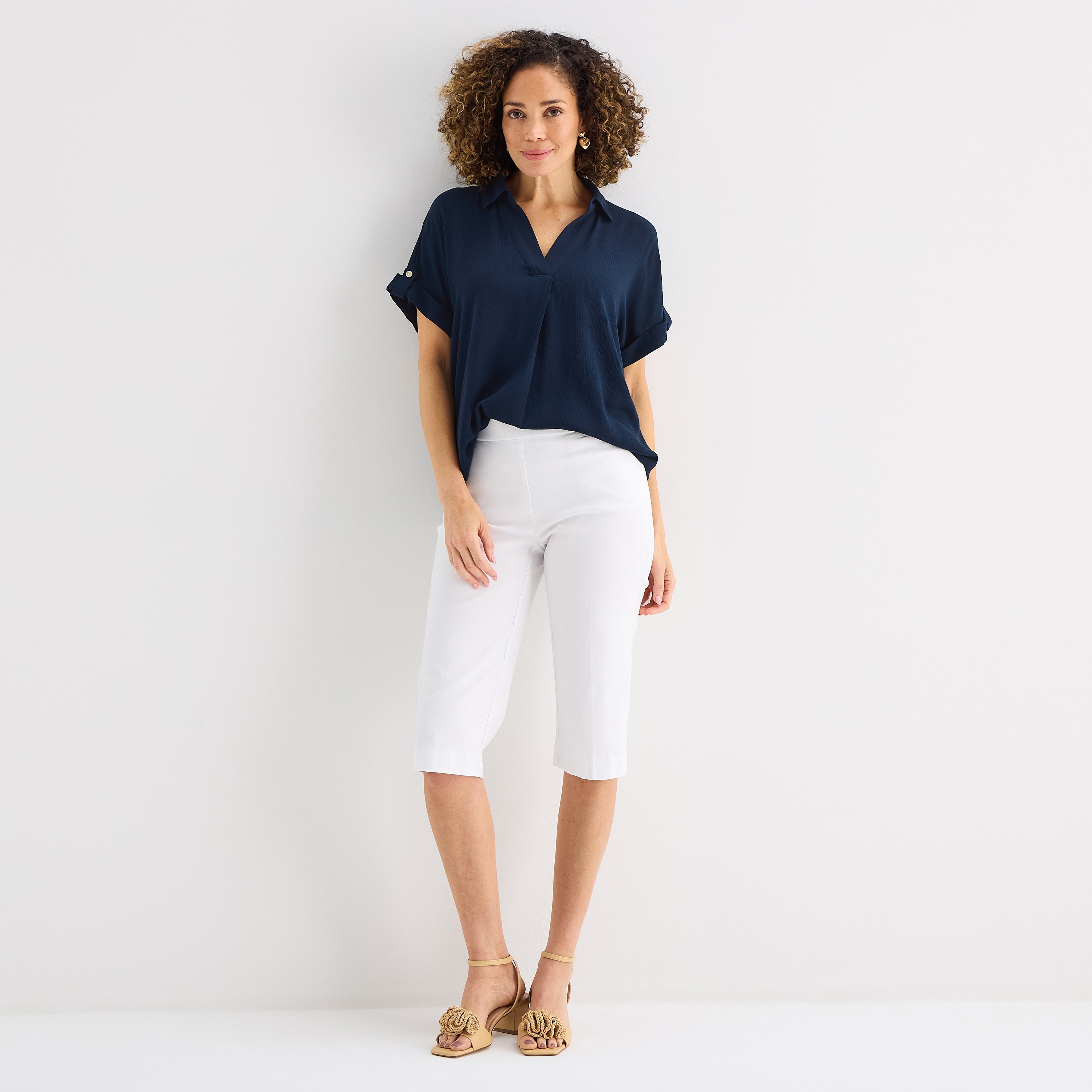 Liz Claiborne Womens Short Sleeve Blouse