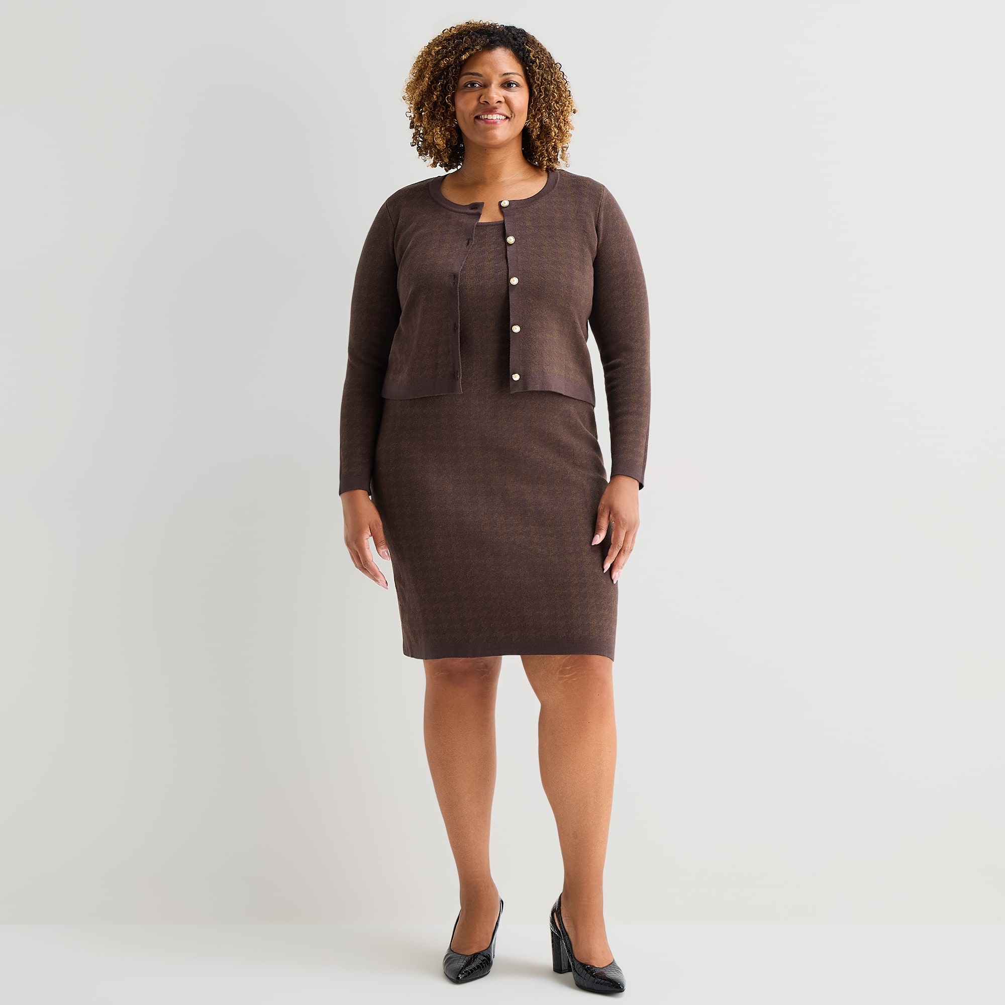 Melonie T Womens Plus Sleeveless Sweater Dress