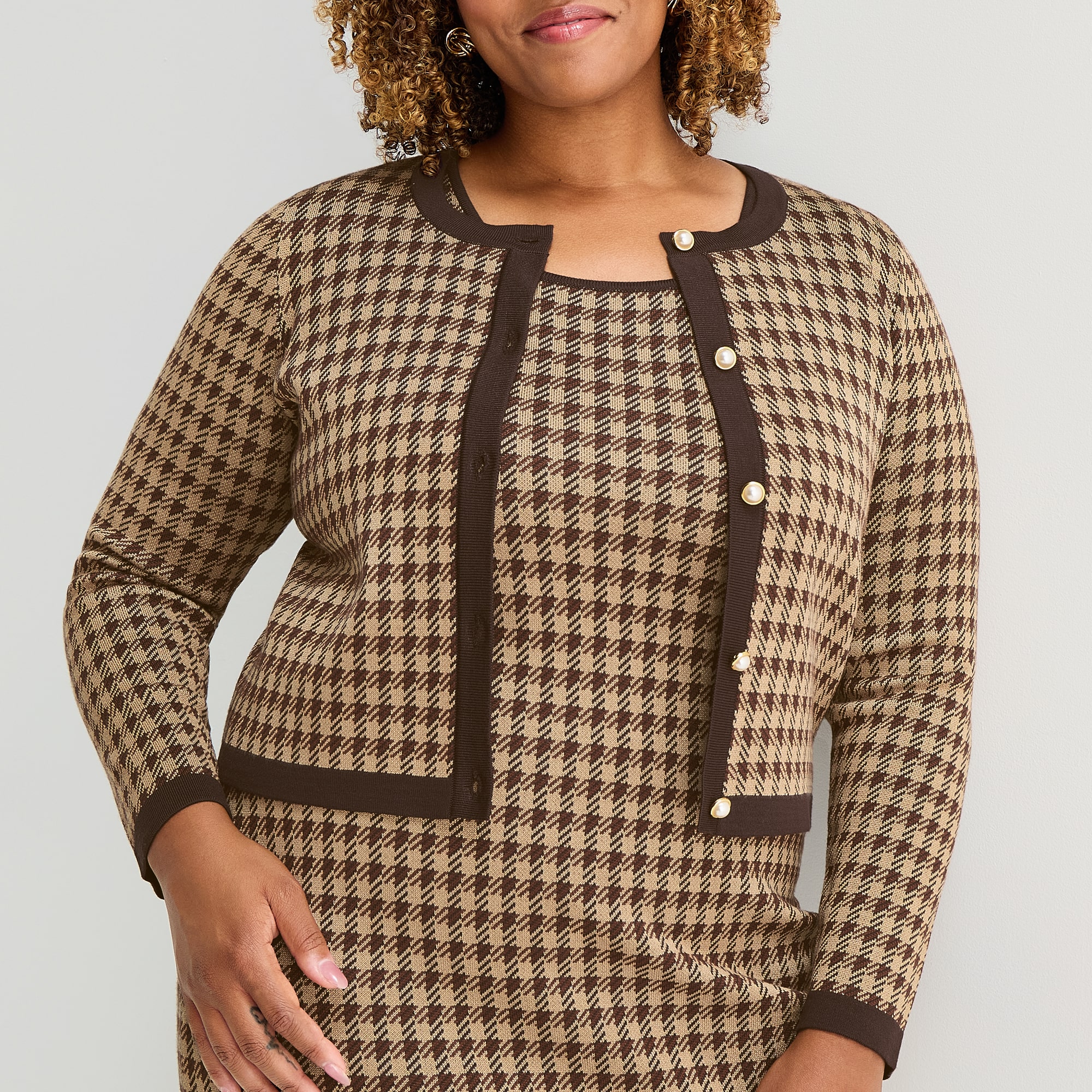 Melonie T Womens Plus Long Sleeve Sweater Jacket Dress
