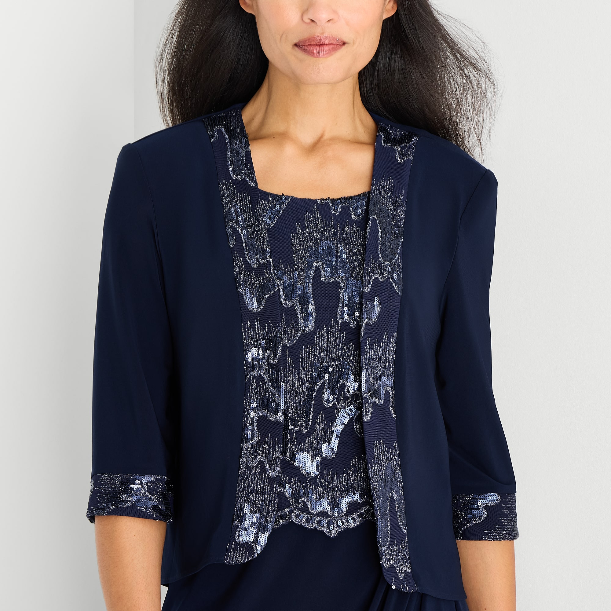 Maya Brooke Womens Jacket Dress