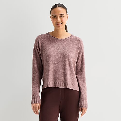 Stylus Womens Crew Neck Long Sleeve Striped Pullover Sweater In Pink