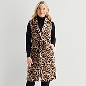 Liz Claiborne Womens Sleeveless Trench Vest