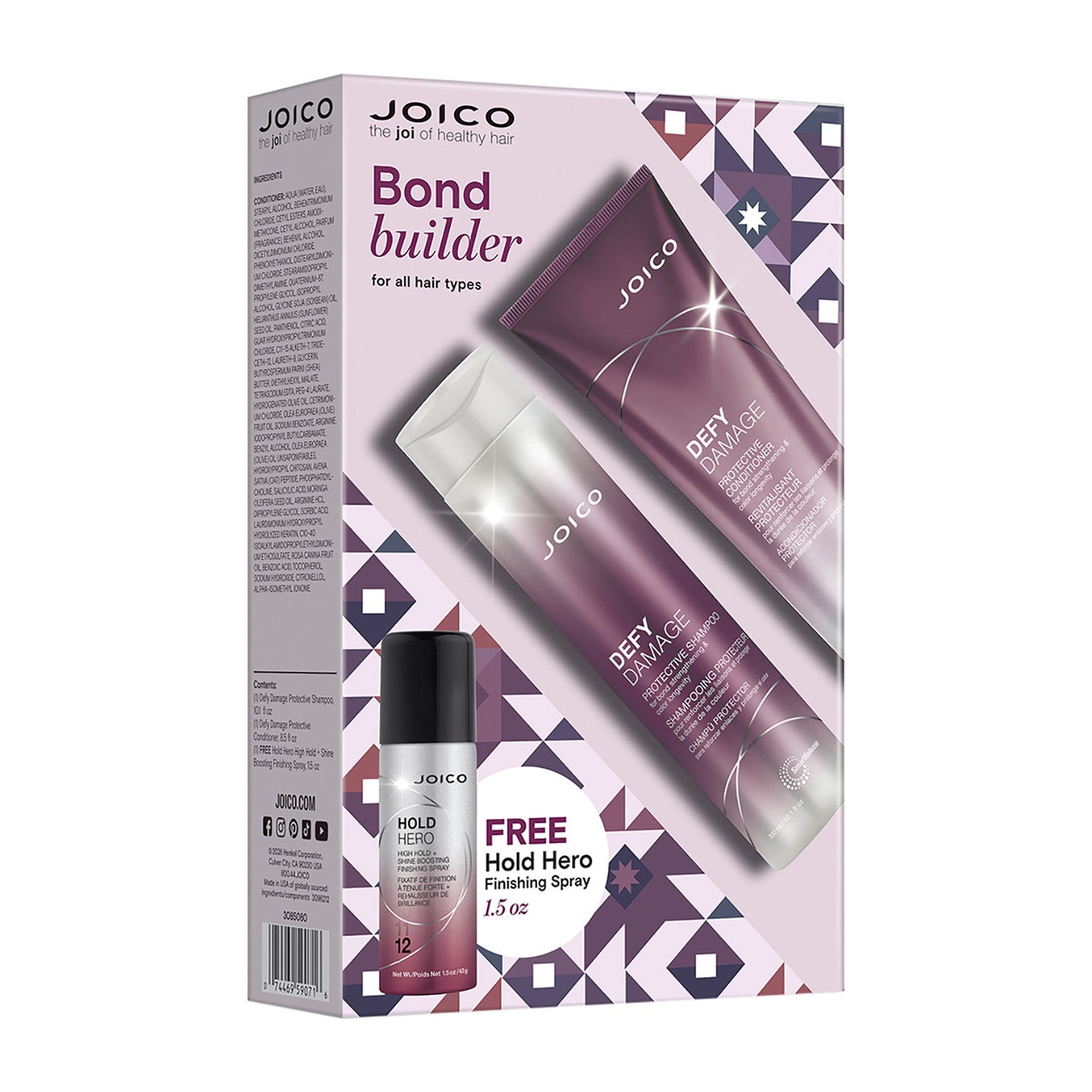 Joico Defy Damage Duo With Free Hold Hero Hairspray, 1.5 Oz 3-pc. Value Set